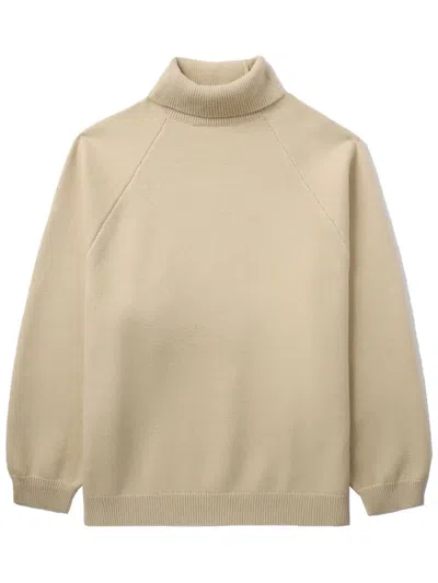 Essentials Roll-neck Jumper In Brown