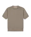 Essentials Round-collar Short-sleeve Sweater In Gray