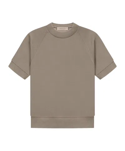 Essentials Round-collar Short-sleeve Jumper In Grey