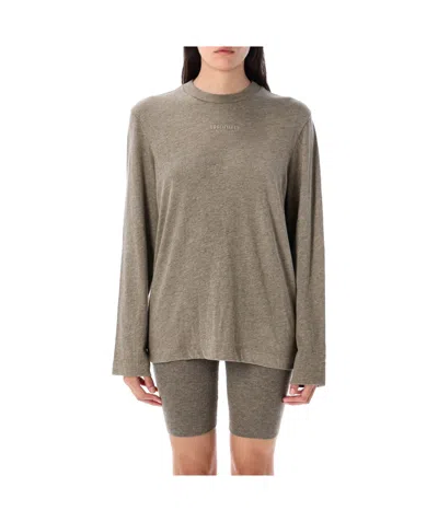Essentials Round-neck Logo T-shirt In Brown