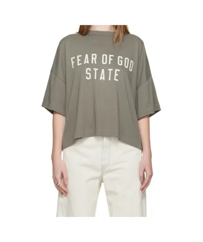 Essentials Round Neck Logo T-shirt In Gray