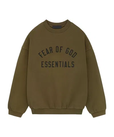 Essentials Round-neck Long-sleeve Sweatshirt In Green