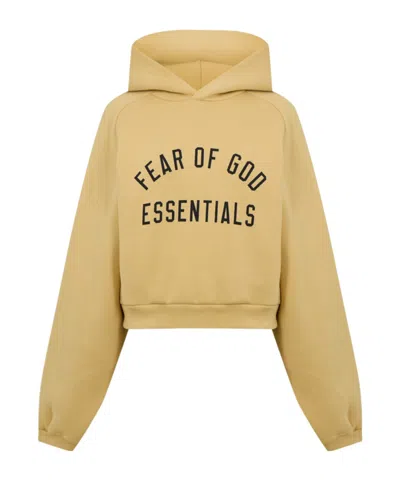 Essentials Round-neck Ribbed Sweatshirt In Brown