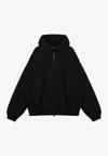 Essentials Rubberized Logo Patch Zip-up Hooded Sweatshirt