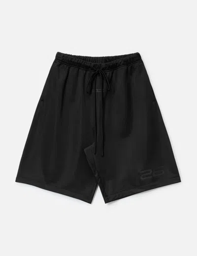 Essentials Satin Fleece Relaxed Sweatshort In Black