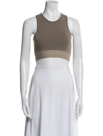 Pre-owned Essentials Scoop Neck Sleeveless Crop Top In Neutral