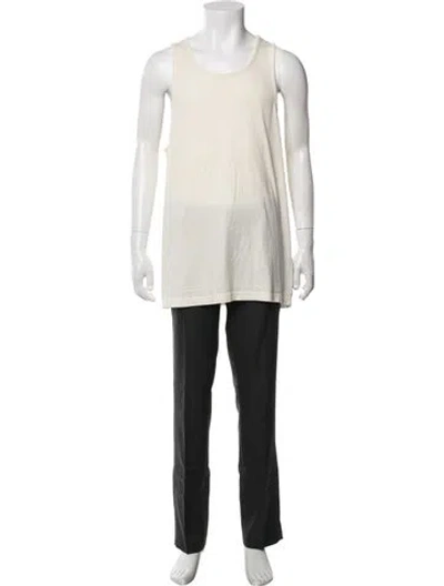 Pre-owned Essentials Scoop Neck Sleeveless Tank In Neutrals