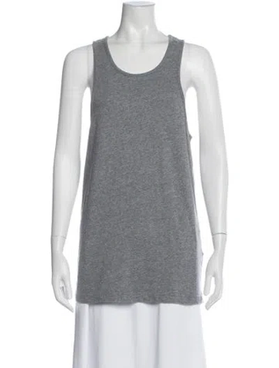 Pre-owned Essentials Scoop Neck Sleeveless Top In Gray