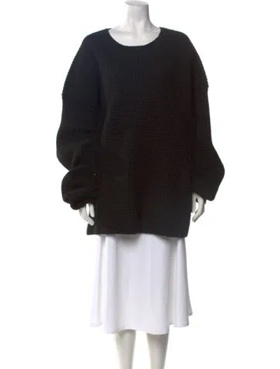 Pre-owned Essentials Scoop Neck Sweater In Black