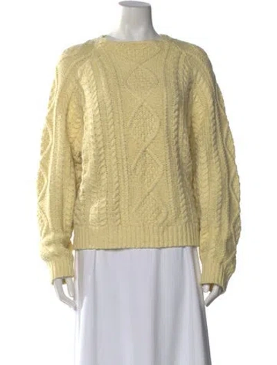 Pre-owned Essentials Scoop Neck Sweater In Yellow