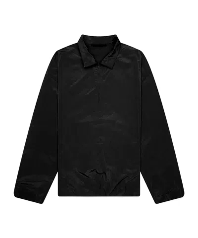 Essentials Semi-zipper Long Sleeve Casual Jacket In Black