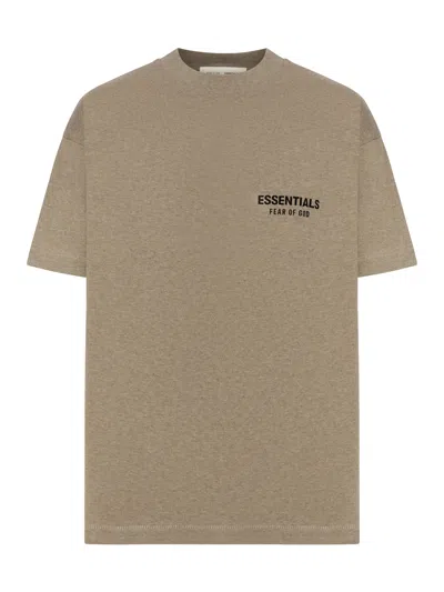 Essentials Short Sleeve Cotton T-shirt In Brown