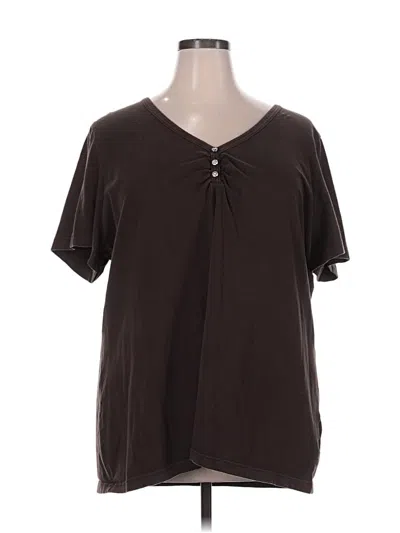 Pre-owned Essentials Short Sleeve Henley Shirt In Brown