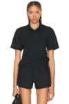 Essentials Short Sleeve Polo Top In Black
