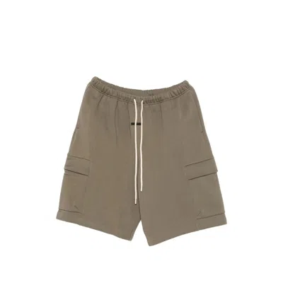Essentials Logo-patch Cargo Shorts In Green
