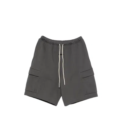 Essentials Drawstring Cargo Shorts In Gray