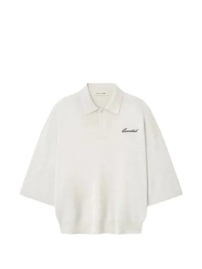 Essentials Signature 3/4 Sleeve 90`s Knit Polo In White