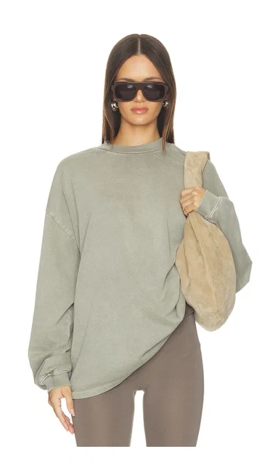 Essentials Signature 90's Fit Long Sleeve Tee In Gray