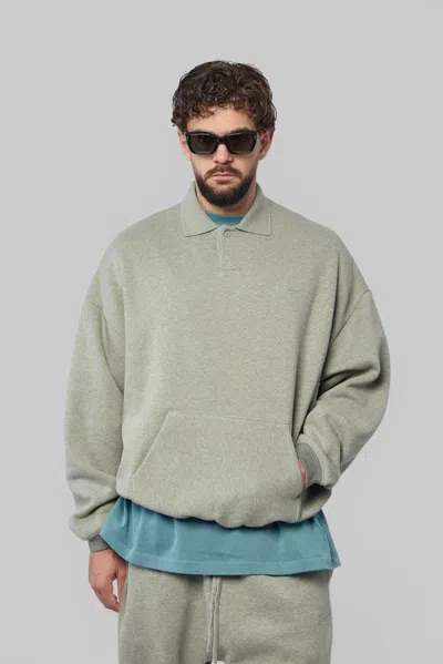 Essentials Signature 90's Polo Sweatshirt In Black