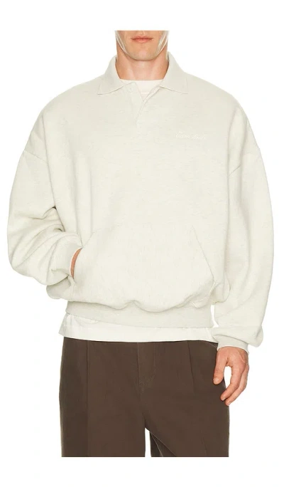 Essentials Signature 90's Polo Sweatshirt In Neutral