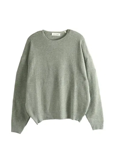 Essentials Signature 90's Waffle-knit Sweater In Green