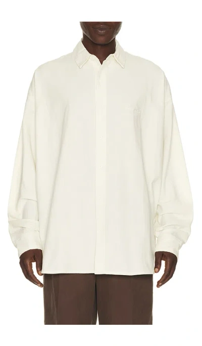 Essentials Signature Button Up Shirt In White