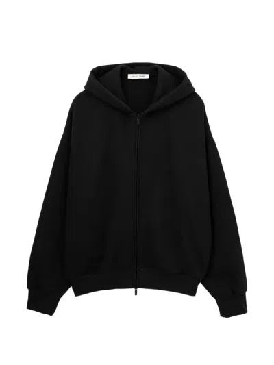 Essentials Signature Classic Zip-up Hoodie In Black