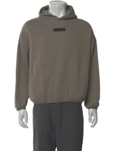 Pre-owned Essentials Signature Logo Crew Neck Hoodie In Gray
