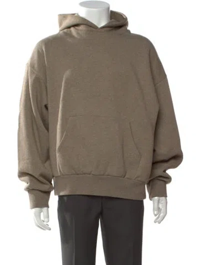 Pre-owned Essentials Signature Logo Crew Neck Hoodie In Green