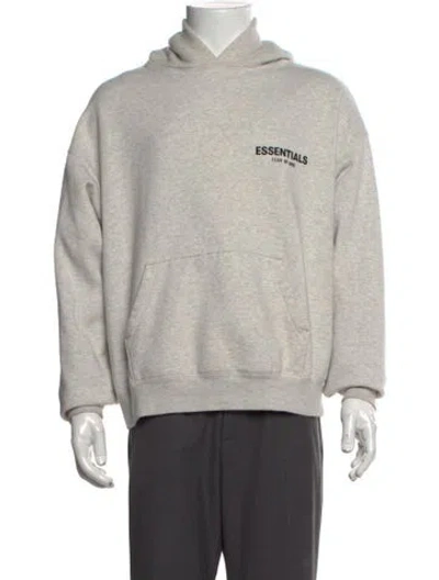 Pre-owned Essentials Signature Logo Crew Neck Hoodie In Neutrals