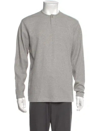 Pre-owned Essentials Signature Logo Crew Neck Polo Sweater In Gray