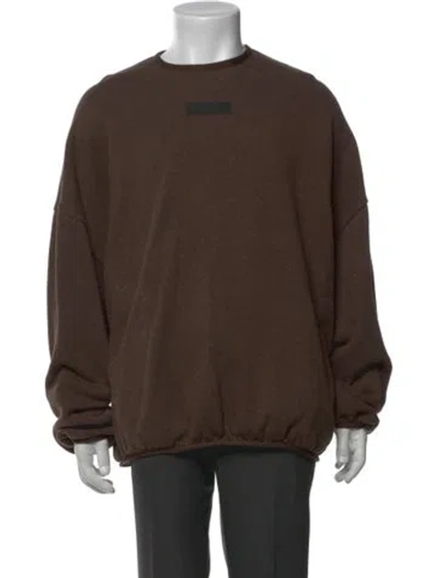 Pre-owned Essentials Signature Logo Crew Neck Sweatshirt In Brown