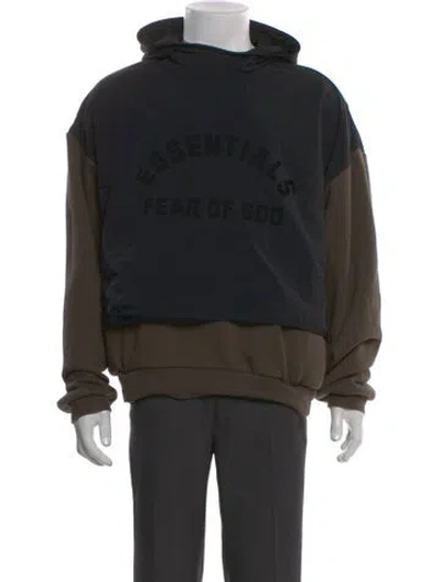 Pre-owned Essentials Signature Logo Graphic Print Hoodie In Black