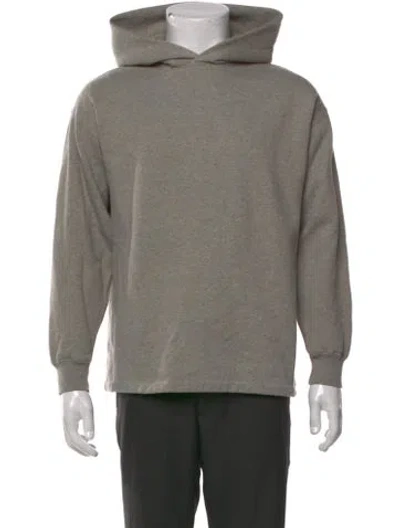 Pre-owned Essentials Signature Logo Graphic Print Hoodie In Gray
