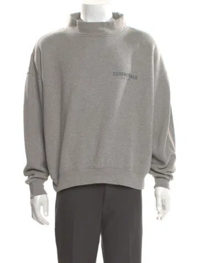 Pre-owned Essentials Signature Logo Graphic Print Sweatshirt In Gray