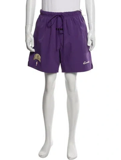 Pre-owned Essentials Signature Logo Jogger Shorts In Purple