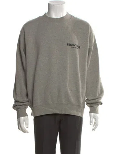 Pre-owned Essentials Signature Logo Mock Neck Sweatshirt In Grey