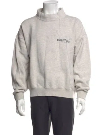 Pre-owned Essentials Signature Logo Mock Neck Sweatshirt In Neutrals