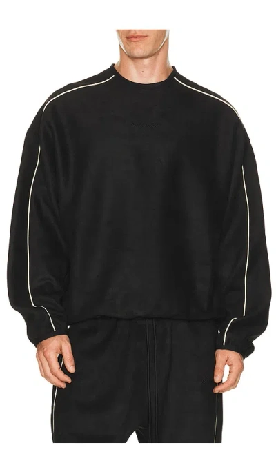 Essentials Signature Modern Crewneck Sweatshirt In Black