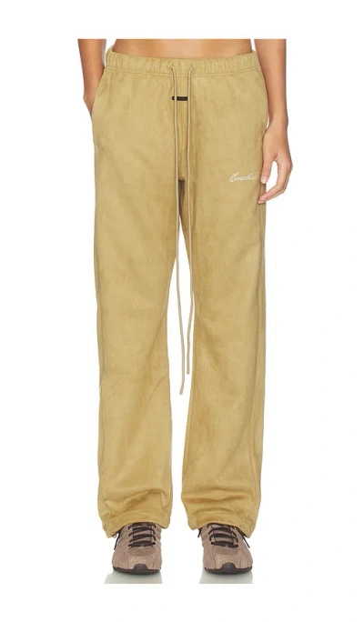 Essentials Signature Relaxed Suede Fleece Pant In Yellow