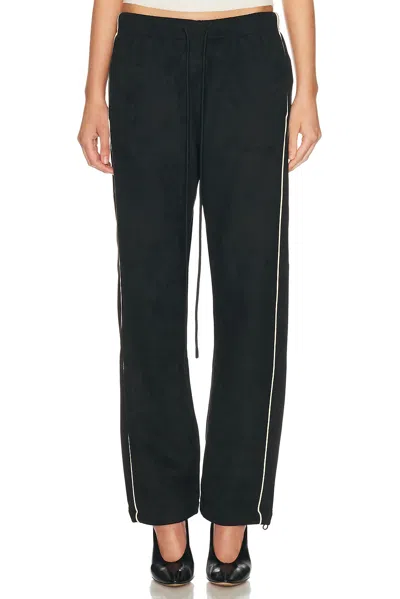 Essentials Signature Relaxed Suede Fleece Pant In Black