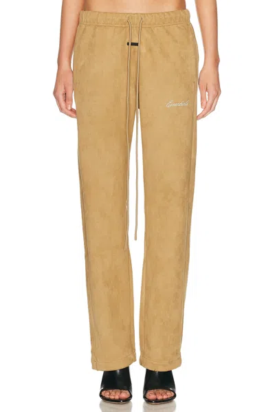 Essentials Signature Relaxed Suede Fleece Pant In Yellow