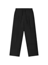 Essentials Silk-blend Pleat Front Drawstring Pants In Black