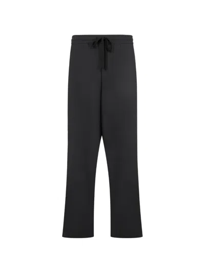 Essentials Silk-blend Pleat-front Drawstring Pants In Black