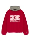 Essentials Fear Of God  X Nba Philadelphia 76ers Hoodie 'red Grey'
