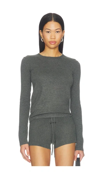 Essentials Slim Long Sleeve Tee In Grey