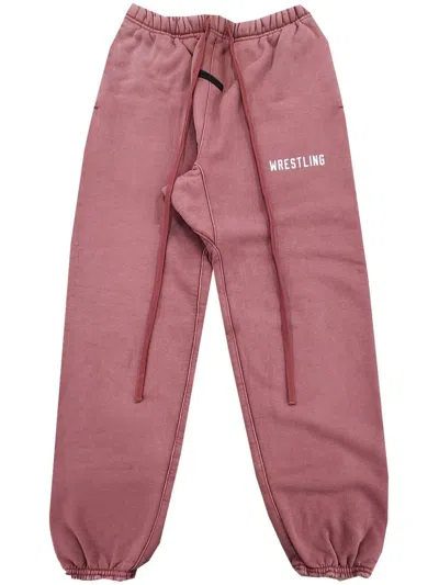 ESSENTIALS SLOGAN-PRINT TRACK PANTS