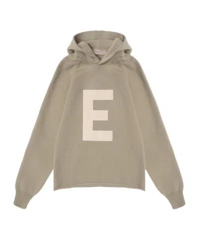 Essentials Slogan Pullover Hoodie In Nude