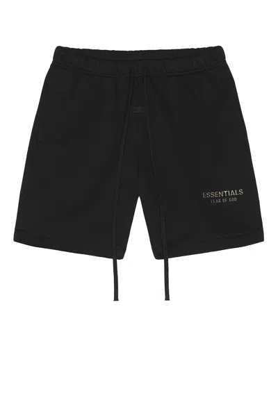 Essentials Soccer Fleece Shorts In Black