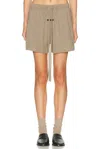 Essentials Elastic-waistband Pocket Shorts In Brown